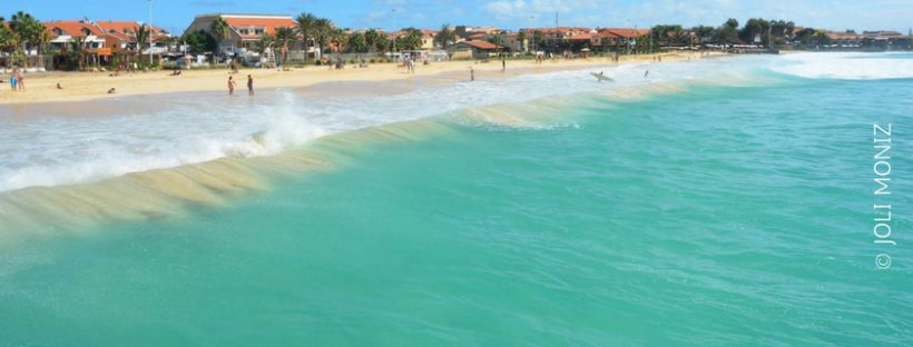 beach with aquamarine water in Cape Verde. Photo by Joli Moniz